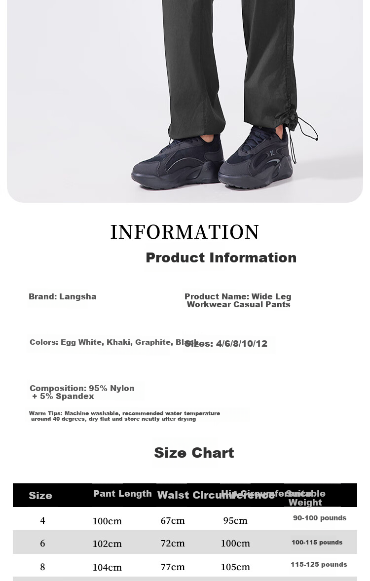 LangSha Loose-Fit Mid-Rise Cargo Pants for Women, Spring/summer 2025, Quick-Dry Lightweight Multi-Pocket Wide-Leg Outdoor Sports Casual Trousers 8