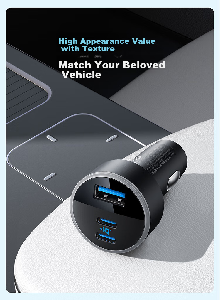 ANKE Car Charger, 67W Car Cigarette Lighter Fast Charging Adapter, Three-Port High-Power Car Charger, Compatible with Huawei, Xiaomi, Apple 18/17 Android Phones And Laptops, Black 13