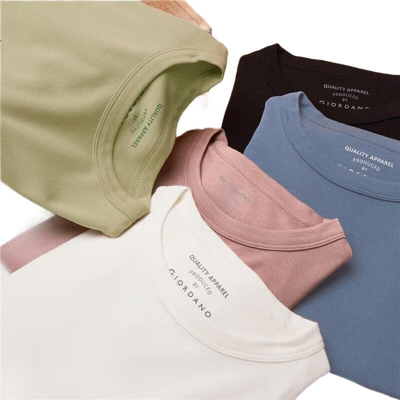 Женская футболка Giordano с круглым вырезом и длинным рукавом, базовая, из 100% хлопка, гладкая, артикул 05322805