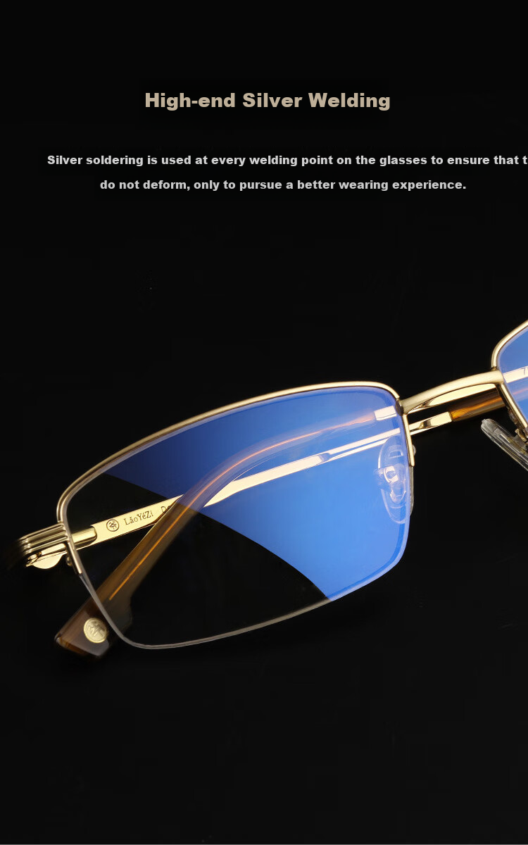 Laoyezi Anti-Blue Light Reading Glasses for Men And Women, New National Standard Presbyopic Glasses 70068 Gold 200 Degrees (55-59 Years Old) 8
