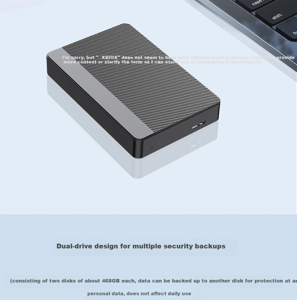 Xiaopan (XDISK) USB 3.0 External Hard Drive 1TB Dual Disk Backup X Series 2.5-Inch Classic Black External Storage for Data, Photos, Videos High-Speed Transfer 8