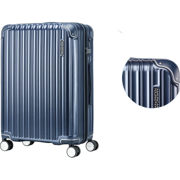 Чемодан American Tourister 24 дюйма, синий, с кодовым замком TSA