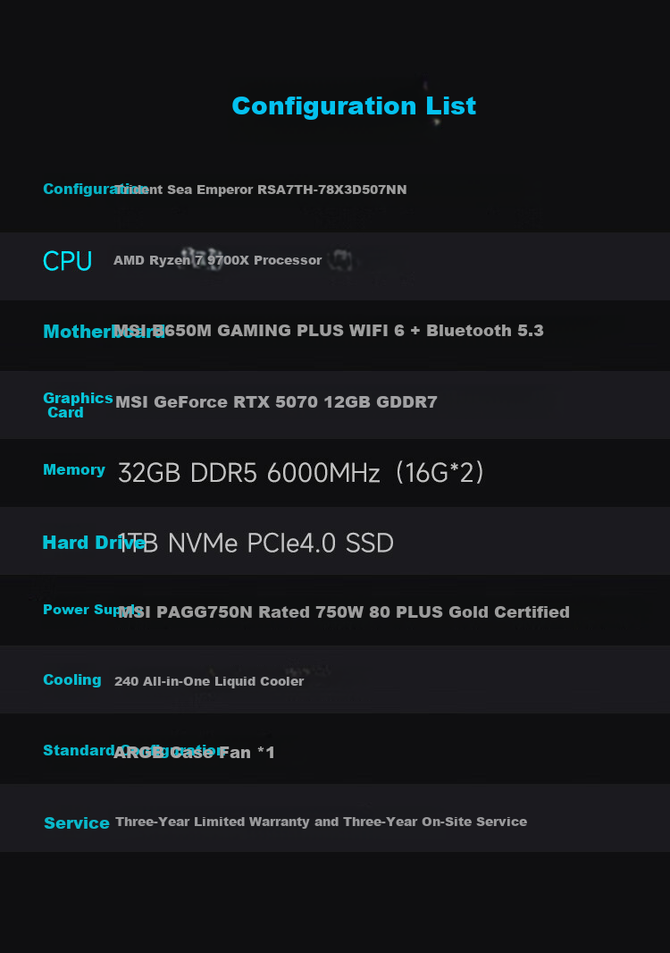 MSI Haihuangji RS AMD Ryzen R7 9700X/RTX5070/16G DDR5/1T Refresh Subsidy Gaming Desktop Computer Tower Openclaw Dragon Crab 5