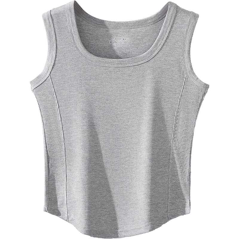 Yiershuang Fishbone Ribbed Women's Summer Thin Vest Tank Top Slim Sleeveless Shirt