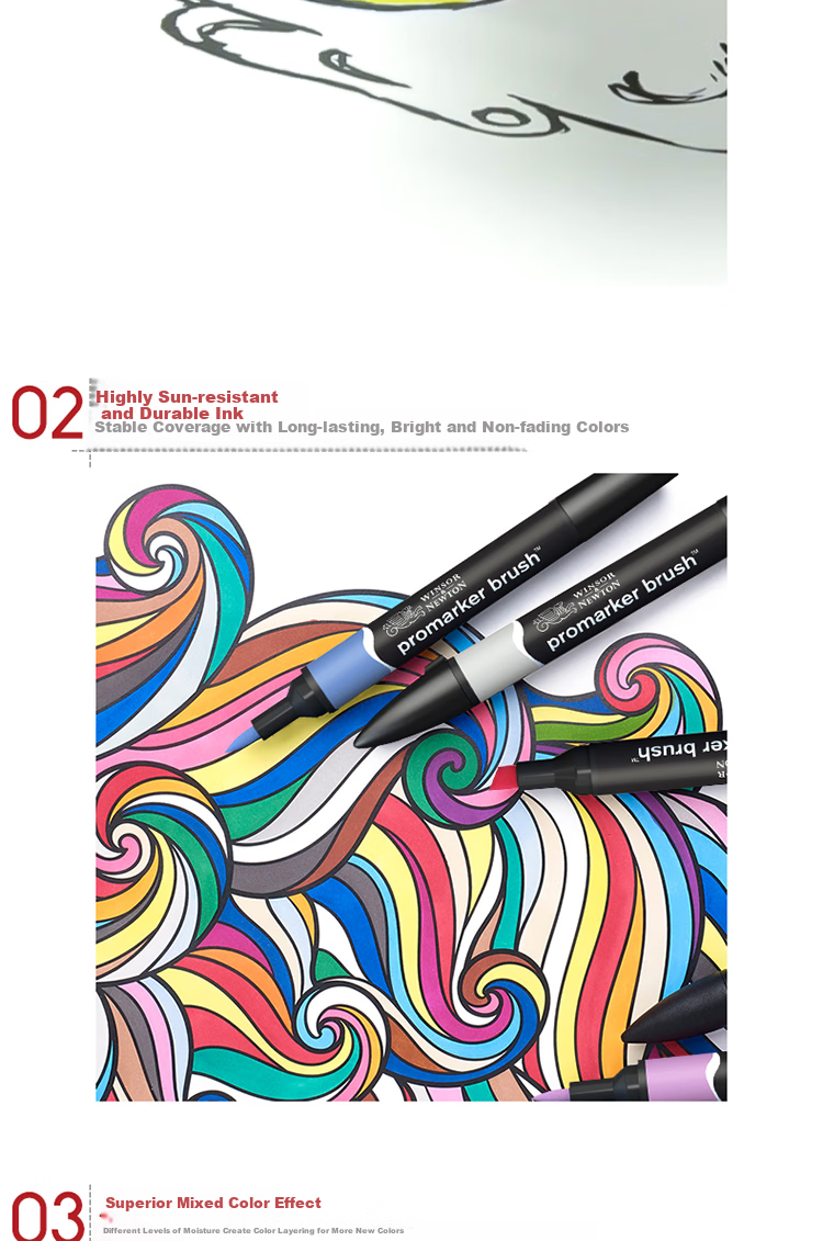 WINSOR&NEWTON [Freud Brand] Alcohol-Based Dual-Tip Marker Set with Soft Tips And Classic Set of 12 Colors Watercolor Pens 4