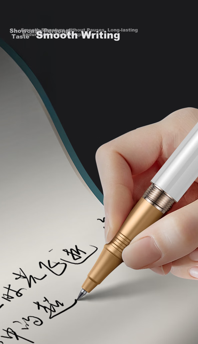 V.V.A [Mid-Autumn Festival And National Day Stationery Gift] Ballpoint Pen, Signature Pen, Gift for Teachers, Birthday Gift for Men And Women, High-End Pen, Knight White Liya Gold Clip, 0.5mm, Customizable 7