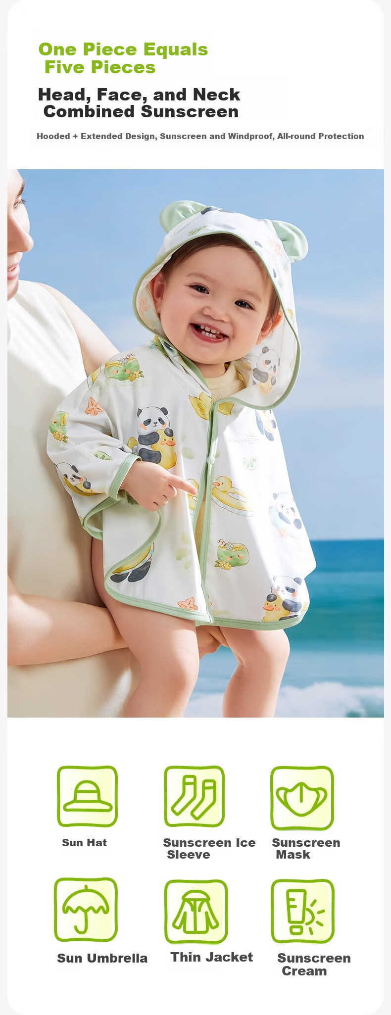 AIBEDILA Children's Sun Protection Clothing, New Summer Style for Boys And Girls, Baby Ice Silk Shawl, Small Age Infant Sun Protection Cloak 7
