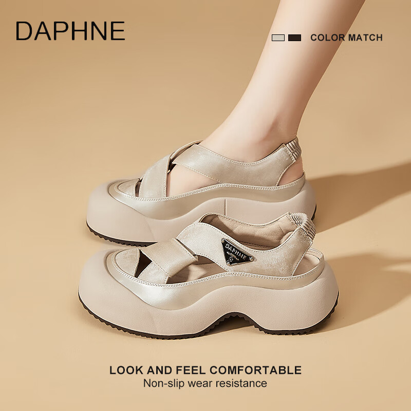 DAPHNE Women's Platform Clog Sandals Spring 2026 New Casual Beach Slip-On Half-Toe Sandals for Petite Women