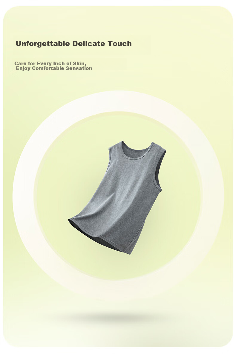 Yiershuang Premium Summer Men's Round Neck Wide Shoulder Tank Top, 40 Count Xinjiang Cotton, Wearable Undershirt Vest 6