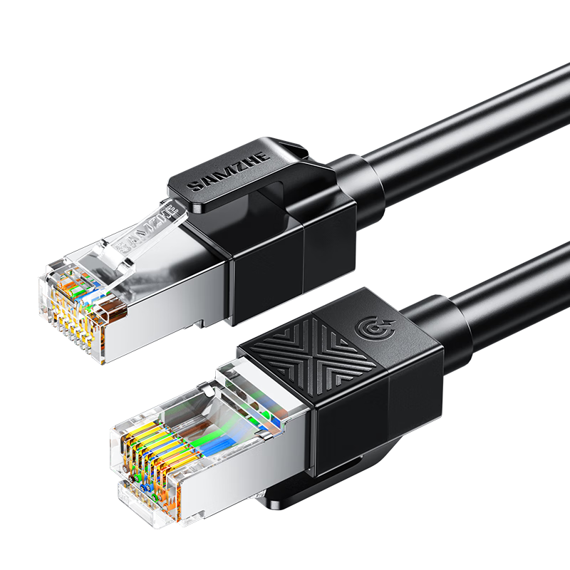 Sanze CAT6 Shielded Ethernet Cable 20m Gigabit Broadband Network Cable 8-Core Twisted Pair Anti-Interference Patch Cord Black SF6200