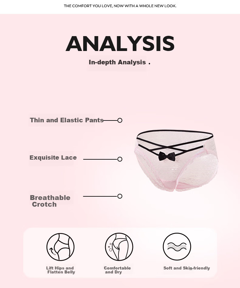 Mybody 26 New Mall Style Women's Underwear Semi-sweet Pure Desire Sexy Lace Triangle Panties Cream Puff - Blue L 3