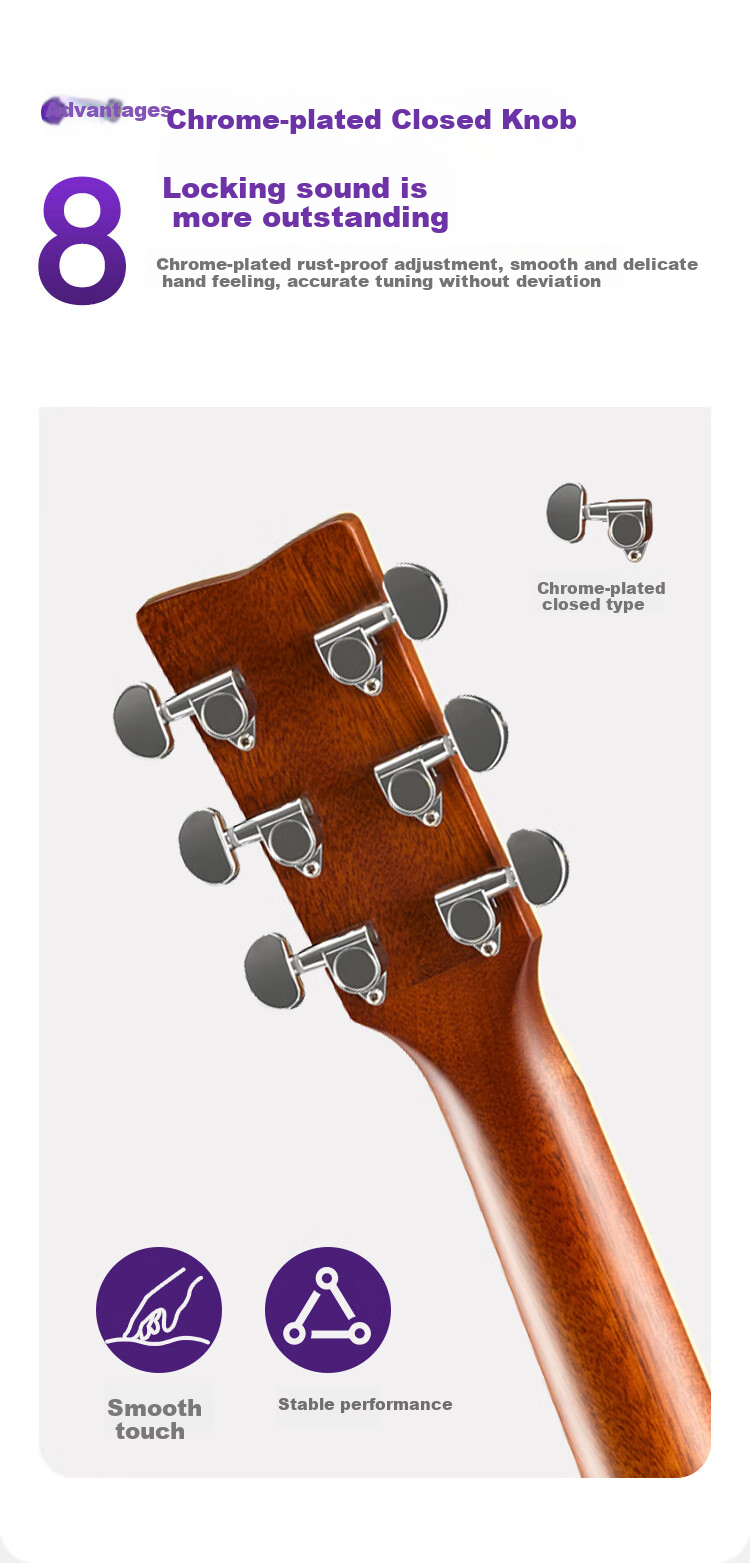 YAMAHA FGX830C Acoustic-Electric Solid Wood Top Guitar, Beginner Folk Guitar, Cutaway Guitar, 41-Inch Natural Wood Color 8