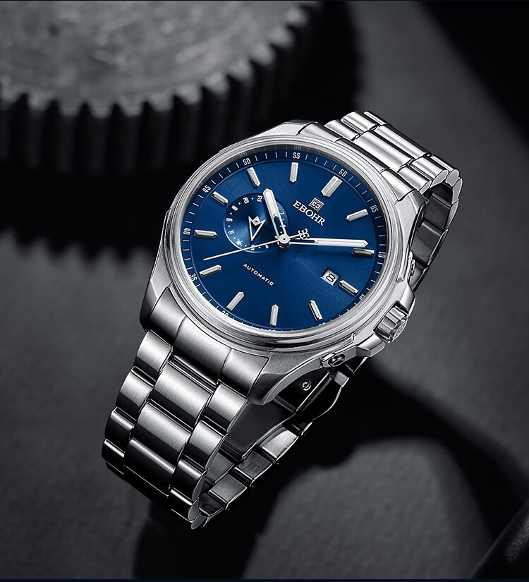 EBOHR Men's Automatic Mechanical Watch Fashion Calendar Stainless Steel Band Male Wristwatch New Year Valentine's Birthday Gift 4