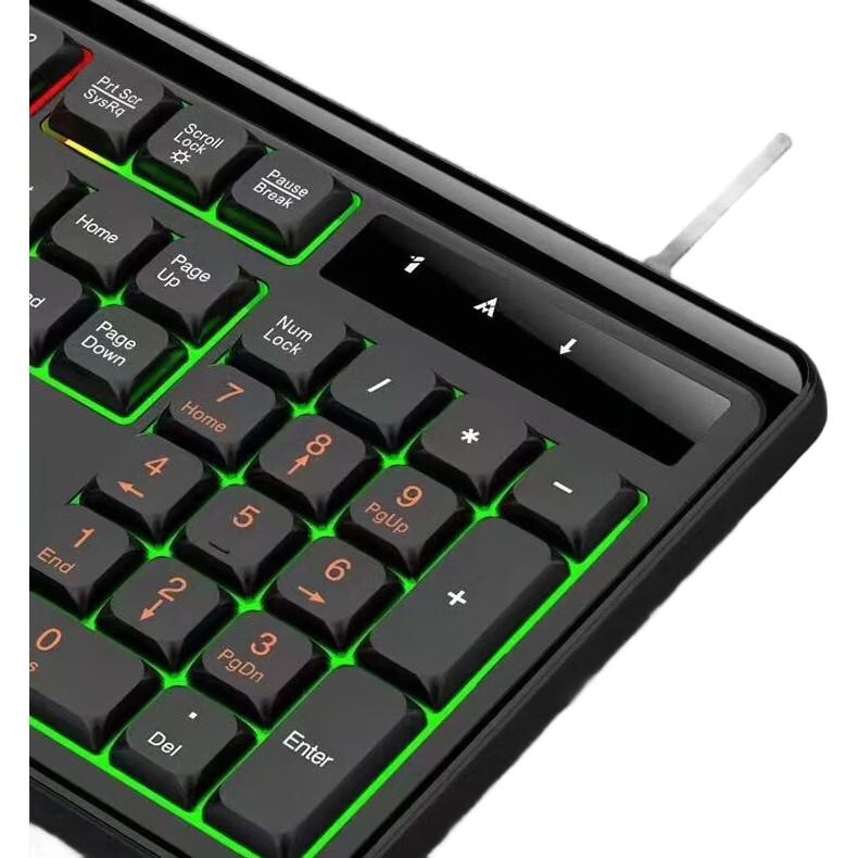 Игровая клавиатура и мышь Lingshe MK210, проводной комплект, металлическая панель, подсветка, серо-черный