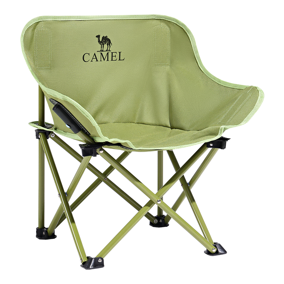 CAMEL Outdoor Children's Moon Chair Stool, Foldable Portable Beach Chair, Picnic Fishing Chair, Camping Sketching Chair, Warm Sand Yellow