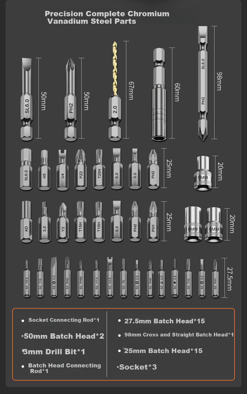 KOMAX Electric Screwdriver, Household Small Rechargeable Electric Screwdriver, Electric Drill Driver Tool Set, Mini Automatic Screwdriver 18