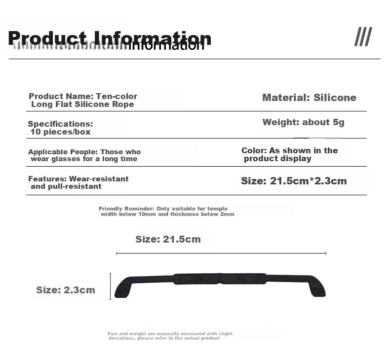 HB Silicone Round Head Glasses Strap*10 Pieces, Sports Glasses Fixing Anti-Slip Non-Drop Binding Rope for Children And Adults Eyewear 2