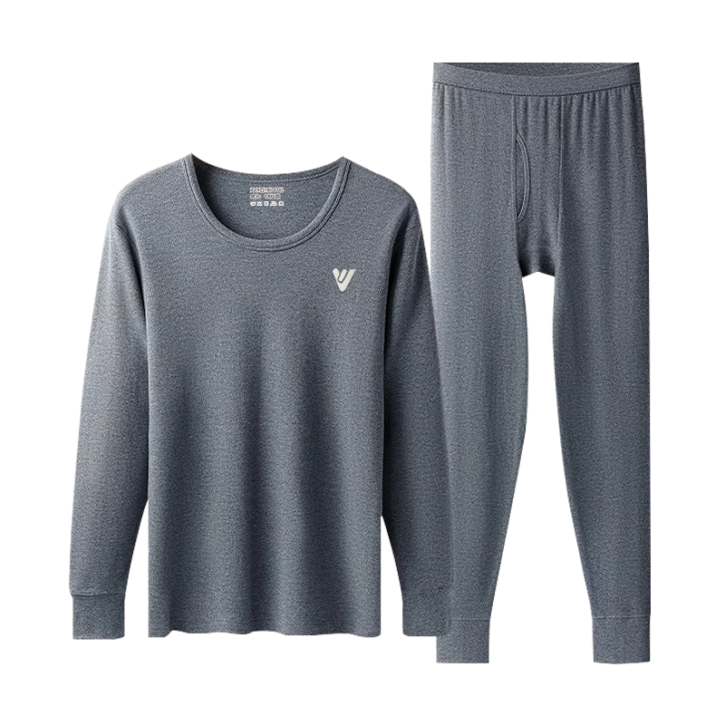 Yalu Men's 100% Cotton Antibacterial Thermal Underwear Set, Plus Size, Autumn Winter Cotton Long Johns