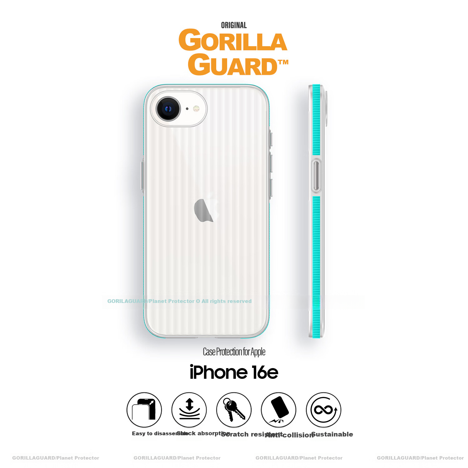 Чехол Xingqiuweishi для Apple iPhone 16e, ультратонкий, защитный, матовый прозрачный, синий