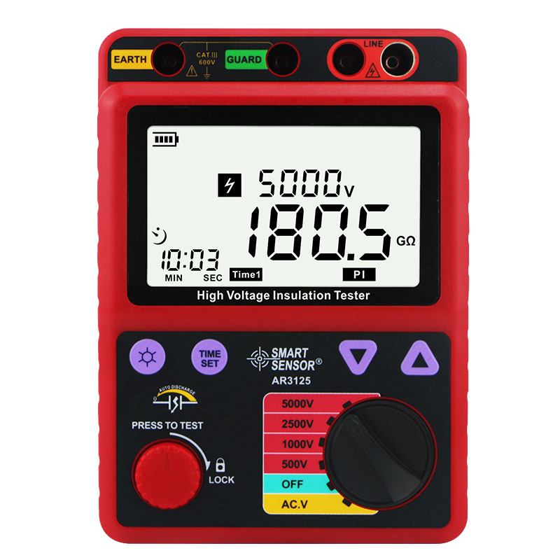 CEM Megohmmeter Insulation Resistance Tester Digital High Resistance Meter 5000V High Voltage Megger AR3125