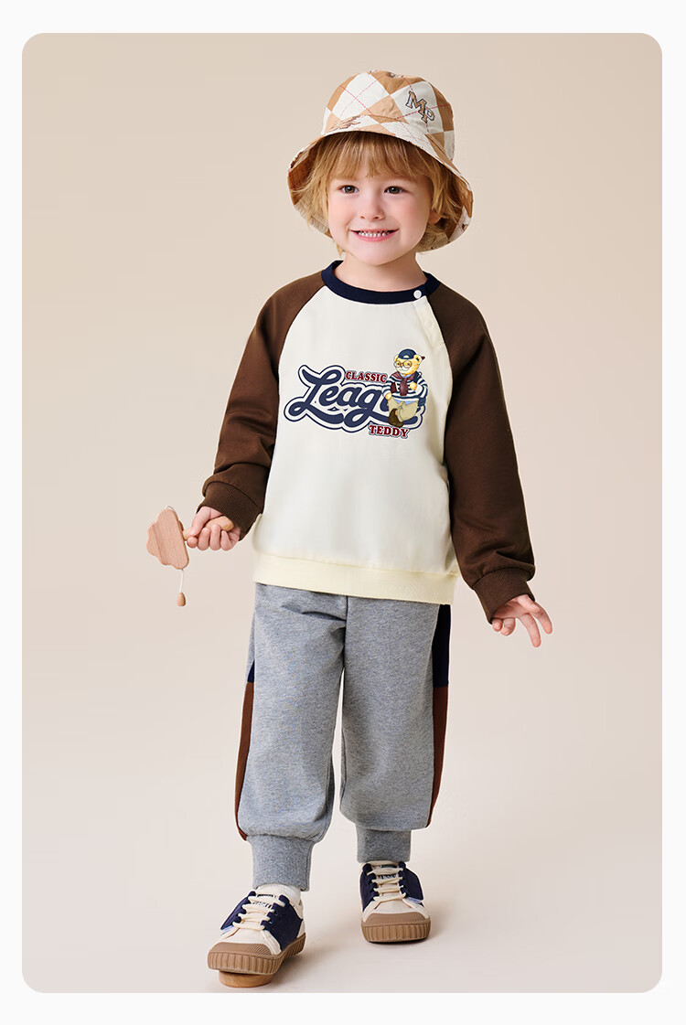 Classic Teddy Children's Outfit, Boys And Girls Sweatshirt And Sweatpants 2-Piece Set, Kids' Sports Autumn Wear, Casual School Uniform, Pink, Size 140 1