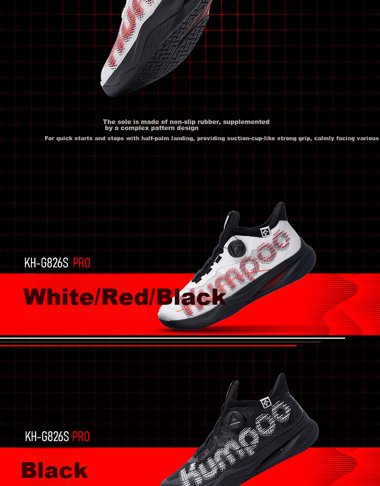 KUMPOO Badminton Shoes, Shock-Absorbing Breathable Button Laces, Men's And Women's Sports Shoes, Hou Yi PRO KH-G826S, White, Size 35 7