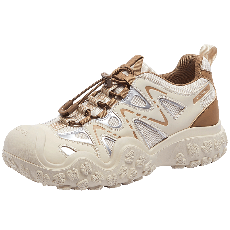 CAMEL Mountain Style Ugly Cute Women's Height Increasing Lightweight Outdoor Casual Shoes L25A202145 Beige/Silver/Coffee Size 36