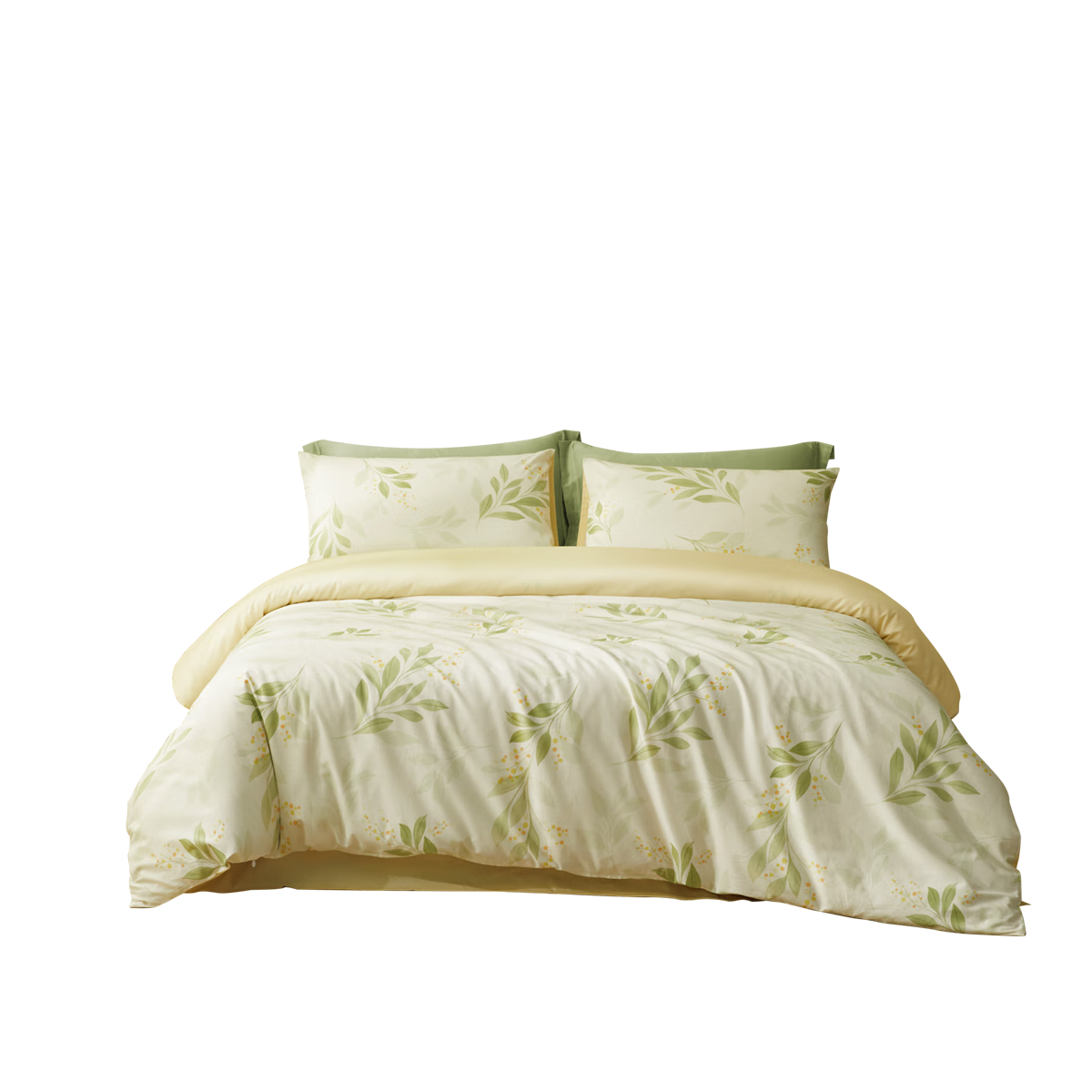 LOVO Lulaiafang Pure Cotton Four-Piece Bedding Set, Cotton Bedsheet, Duvet Cover, Pillowcases, Double Size 220*240cm, Beige