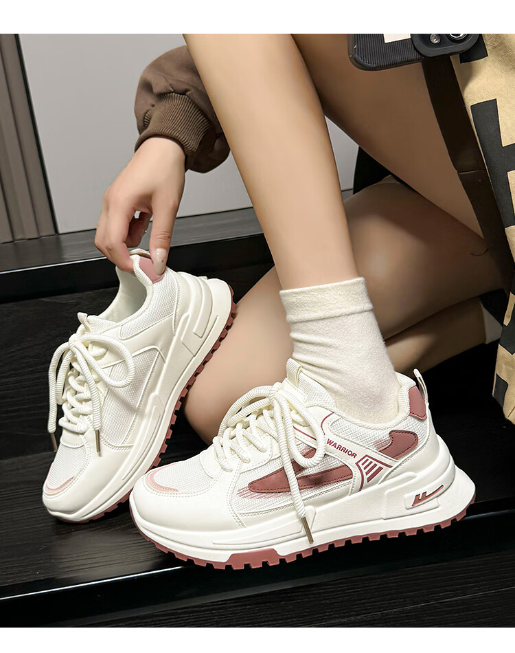 Huili Women's Shoes, 2025 Winter Fashion Youthful Sneakers, Versatile Mesh Sports Shoes for Women, Mika Khaki Color, Size 35 17