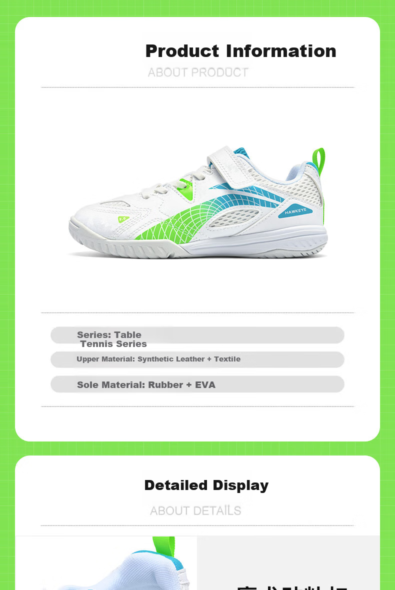 Li-Ning Table Tennis Shoes for Children, Yingyan 2.0 Breathable Shock-Absorbing Professional Competition Training Sports Shoes, Size 33 7