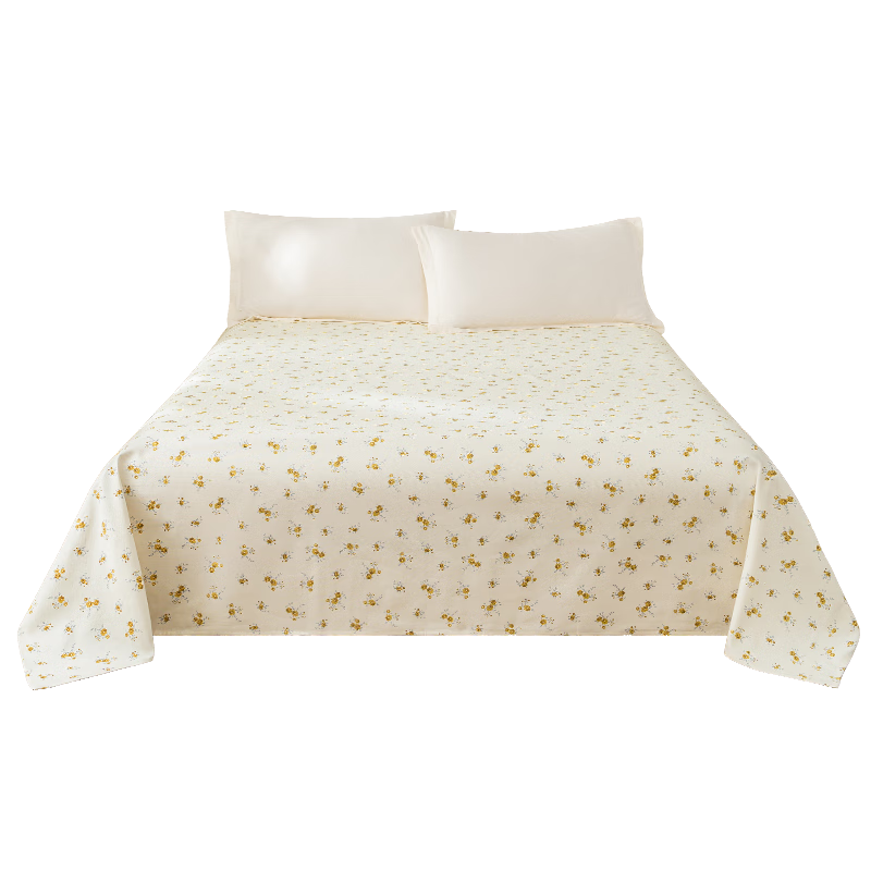JD Jingzao Pure Cotton Coarse Fabric Bed Sheet Single Piece A-Class Skin-Friendly Breathable Comfortable 150*210cm Huayao Pattern