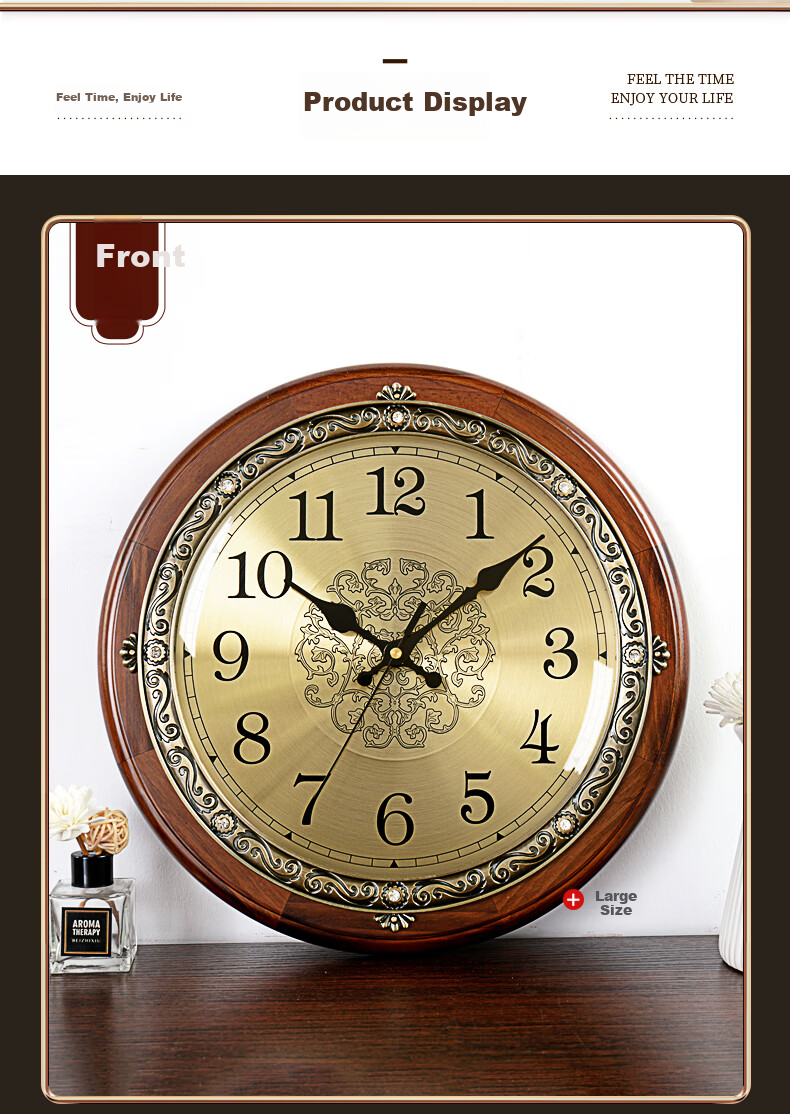 Hense Creative Living Room Wall Clock, Modern Minimalist Timepiece, Wall-Mounted Quartz Clock, HW22 Small Size 32cm 5
