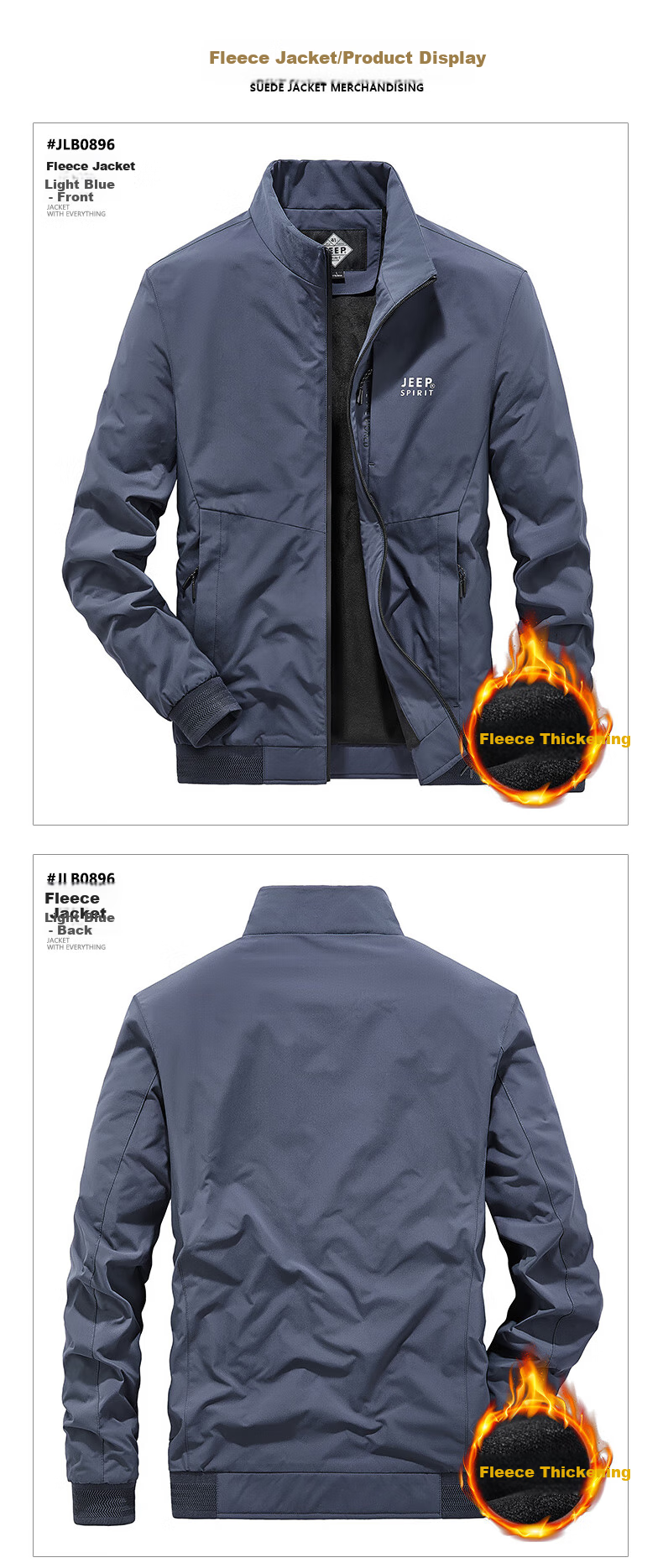 JEEP SPIRIT Men's Jacket, Spring And Autumn Casual Stand-Collar Outerwear, Dark Gray, XL 7