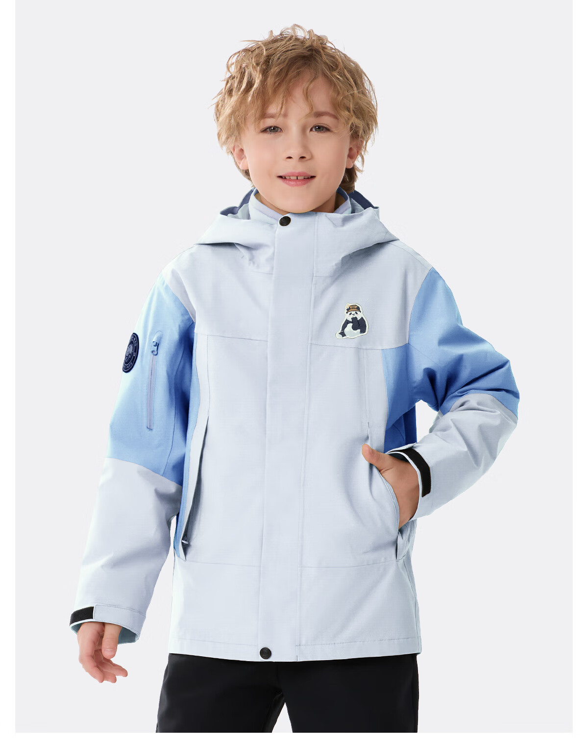 Panda Kids 3-in-1 Waterproof Windproof Fleece Lined Outdoor Jacket Warm School Uniform Autumn Winter, Size 120 22