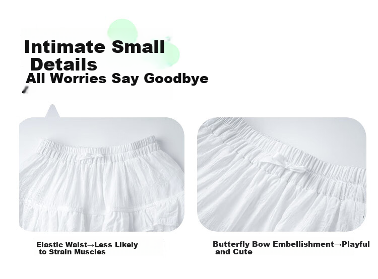 Tutuxiaoxiang Girls' A-Line Skirt, Children's High-Waisted Slimming Skirt, Stylish Puffy Skirt, White, Size 110, Height about 110cm 7