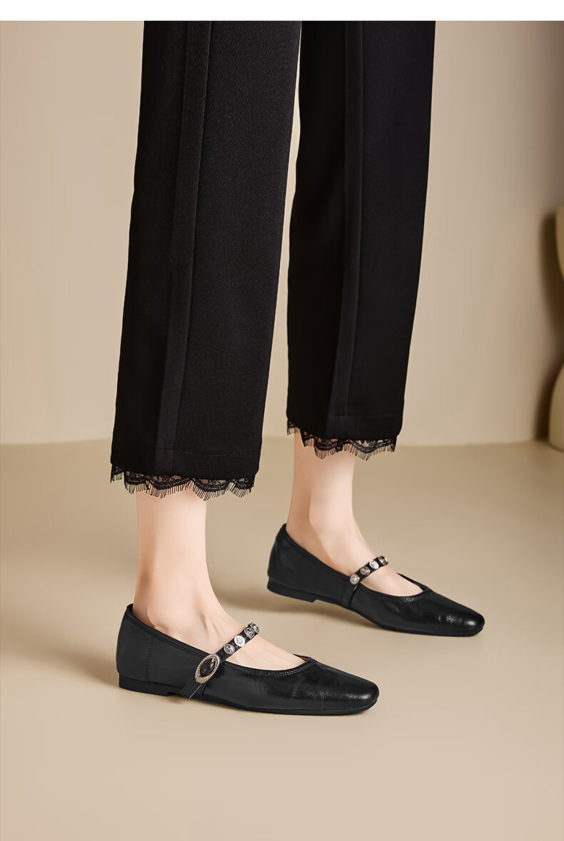 Saturday Sheepskin Mary Jane Shoes Women 2025 New Autumn Winter Retro Soft Sole Comfortable Commuter Flat Shallow Single Shoes 10