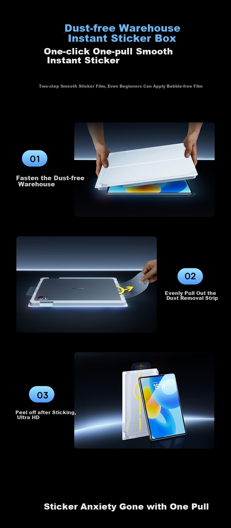 Baseus Tempered Glass Screen Protector for Huawei MatePad Pro Tablet, AR Film with Dust-Free Installation [Ultra-Clear Bare Screen] Compatible with 2020/2019 MatePad Pro - 10.8 Inch 3