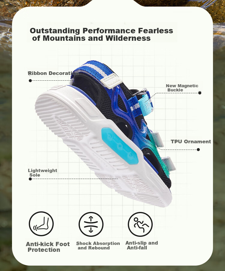 BALABALA Children's Sandals, Boys' Breathable Hollow-Out Shoes, New Summer Beach Shoes, Outdoor Footwear 2