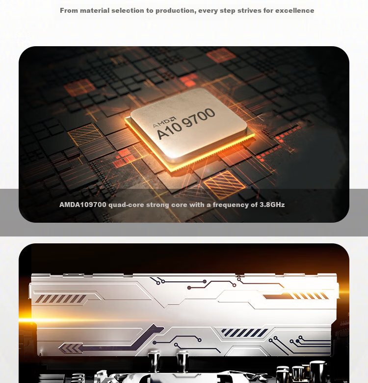 Changxiao A Desktop Computer for Business, Office And Home Use (A10 Quad-Core, 16GB RAM, 256GB Storage, Business Keyboard And Mouse) 3