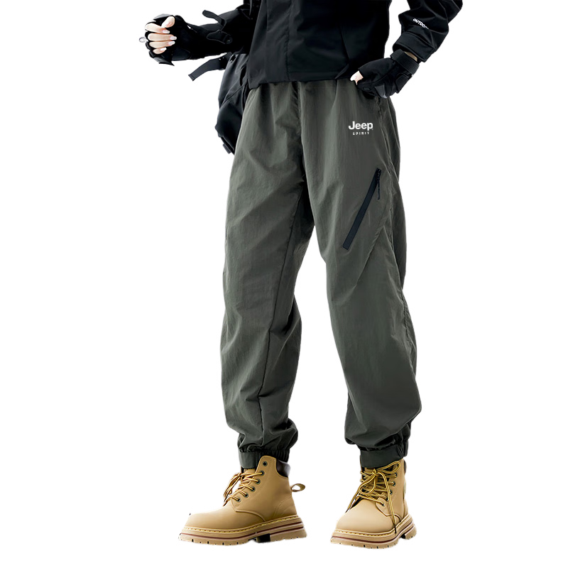 JEEP Men's Tactical Pants, Waterproof And Windproof, Loose-Fitting Breathable Outdoor Hiking Climbing Trousers, Coffee Color, 5XL