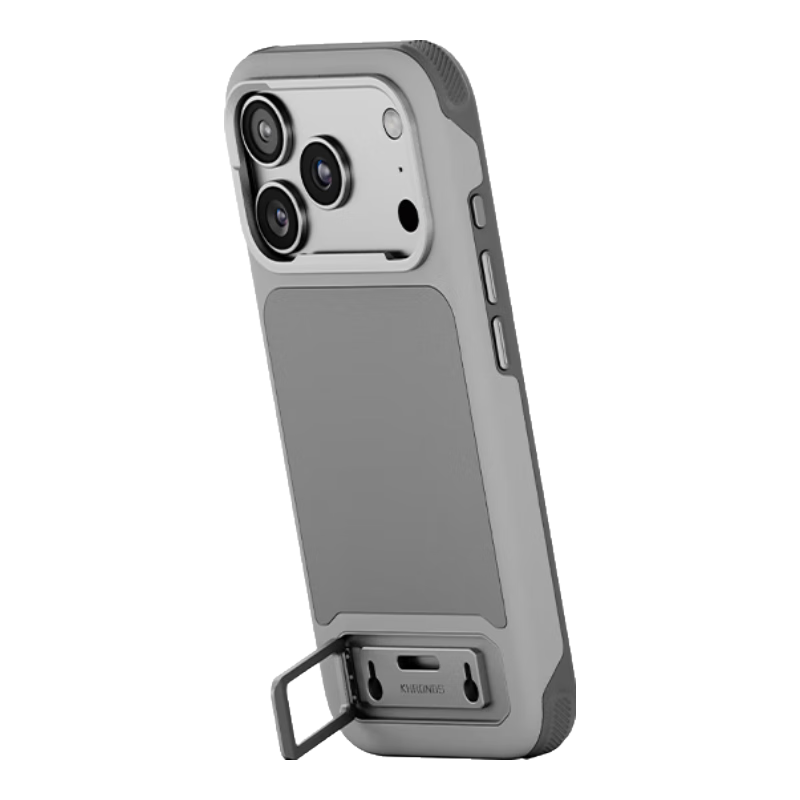 TILTA Iron Head Mobile Phone Cage Compatible with Apple iPhone 17 Pro Case New Simple Solid Color Shockproof Full-Cover Silicone Camera Button Protective Case - Light Gray
