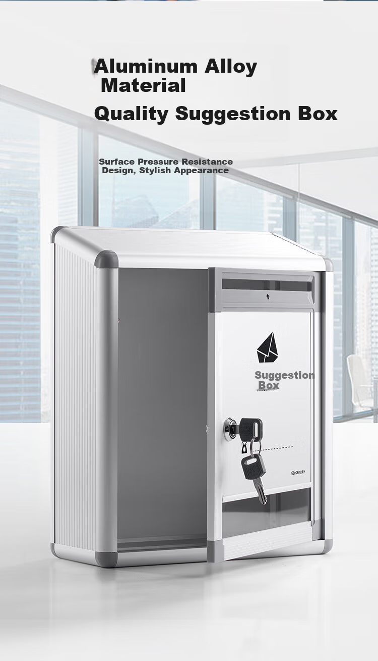 Jinlongxing Wall-Mounted Suggestion Box, No Drilling Required, Report Box, Surrender Box, Large Aluminum Alloy Employee Complaint And Feedback Box, Message Box, No Installation Required, Small Size 2