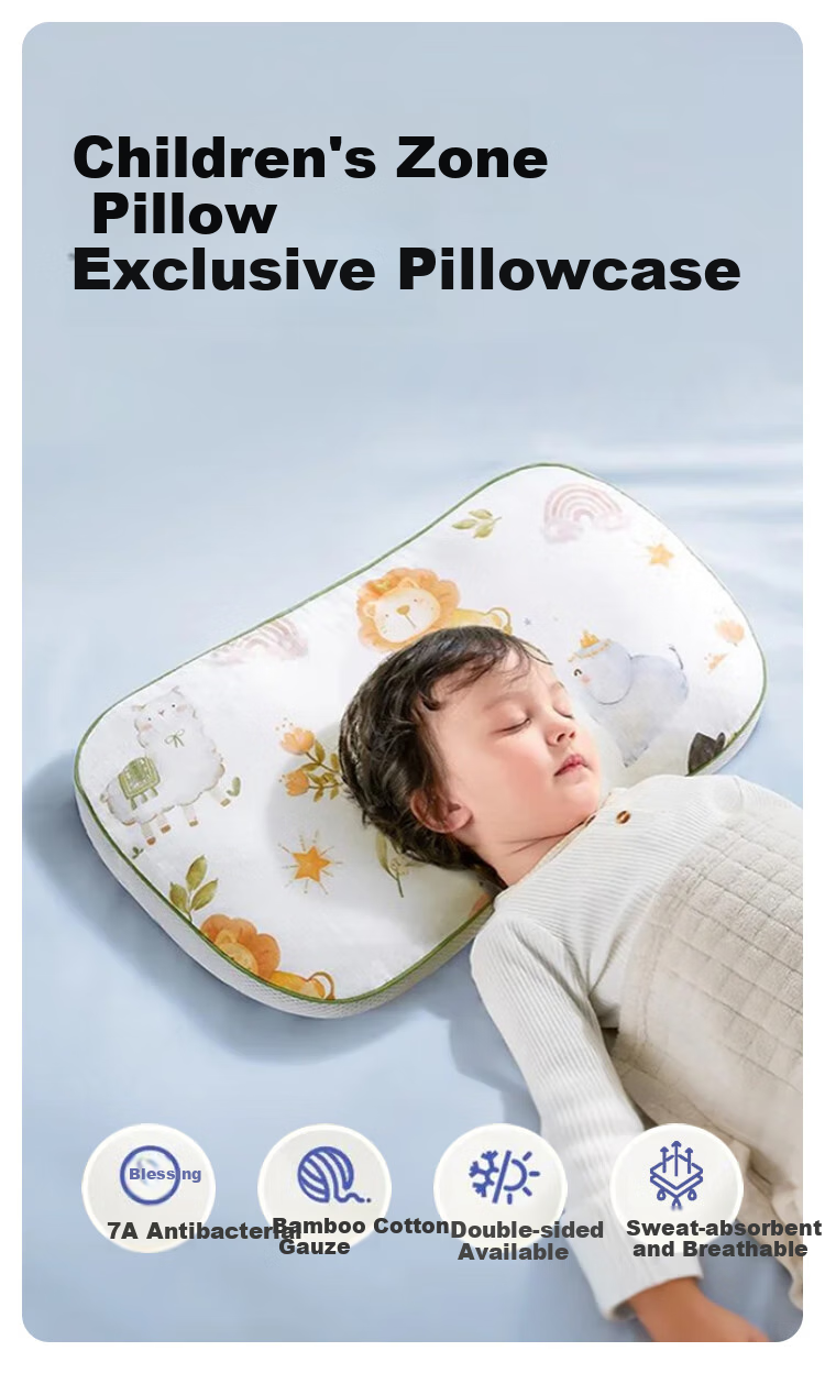 Kidsneed Baby Pillowcase, Pure Cotton Gauze, Reversible, for Infants And Toddlers, 6 Months to 3 Years Old, 30cm*50cm*4cm 1
