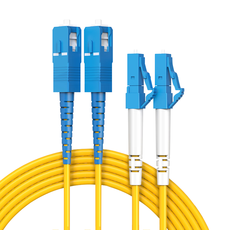 NetLINK Telecom-Grade Fiber Optic Patch Cable, SC-LC Single-Mode Dual-Core 3 Meters, 9/125 Optical Cable Fusion Splice Pigtail, 1 Piece, HTF-SC