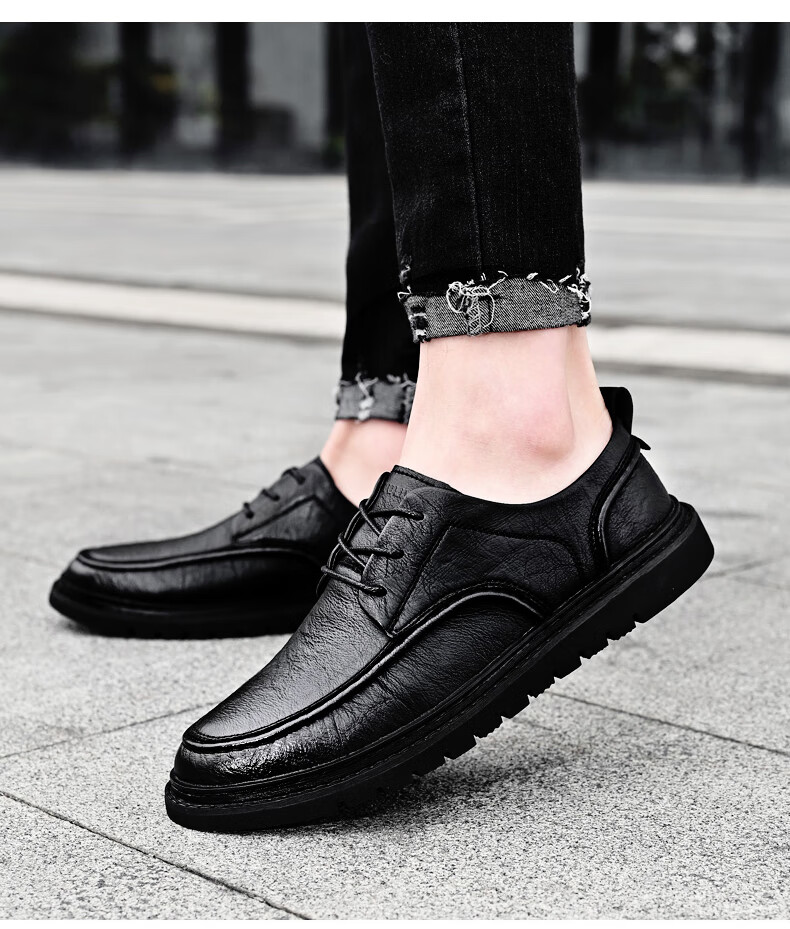 MULINSEN Men's Business Casual Shoes, Soft Sole Work Formal Shoes, Men's Shoes, Size 40, Black, 99136 19