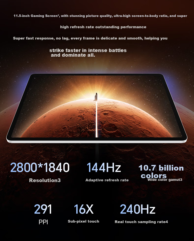 HONOR Tablet GT [Subsidies], 11.5-Inch Tablet Computer, 2.8K Eye-Protection Gaming Screen, High Cost-Performance Ratio, 8GB+256GB, Ice Crystal White, HONOR GT Series 6