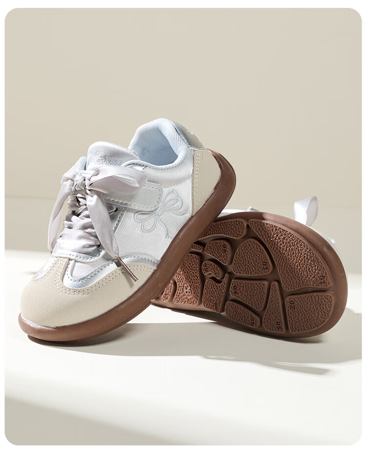 Disney Kids Girls Four-Season Soft Sole Durable Princess Casual Sneakers Silver Size 36 15