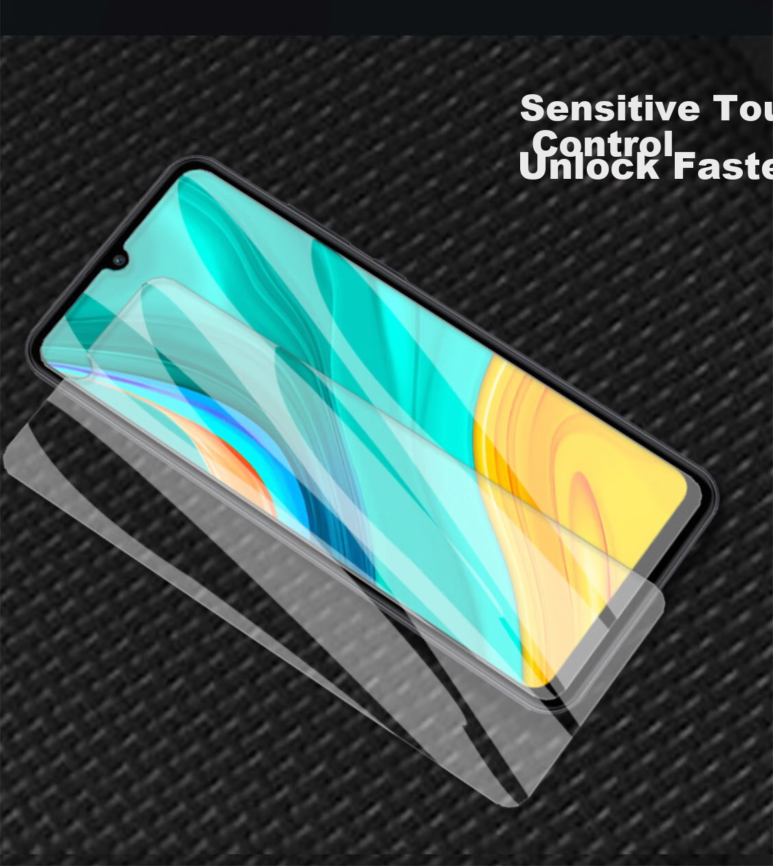 ESCASE Tempered Glass Screen Protector for Huawei Enjoy 80, Full Coverage Ultra-Thin HD Anti-Drop Shatterproof Anti-Fingerprint Protective Film for Enjoy 80 Smartphone 12