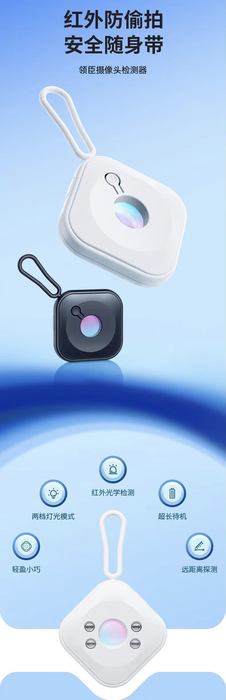 Beiyipin Hotel Camera Detector Anti-Spy Infrared Scanner Rechargeable Portable Surveillance Camera Finder for Hotels and Inns 1