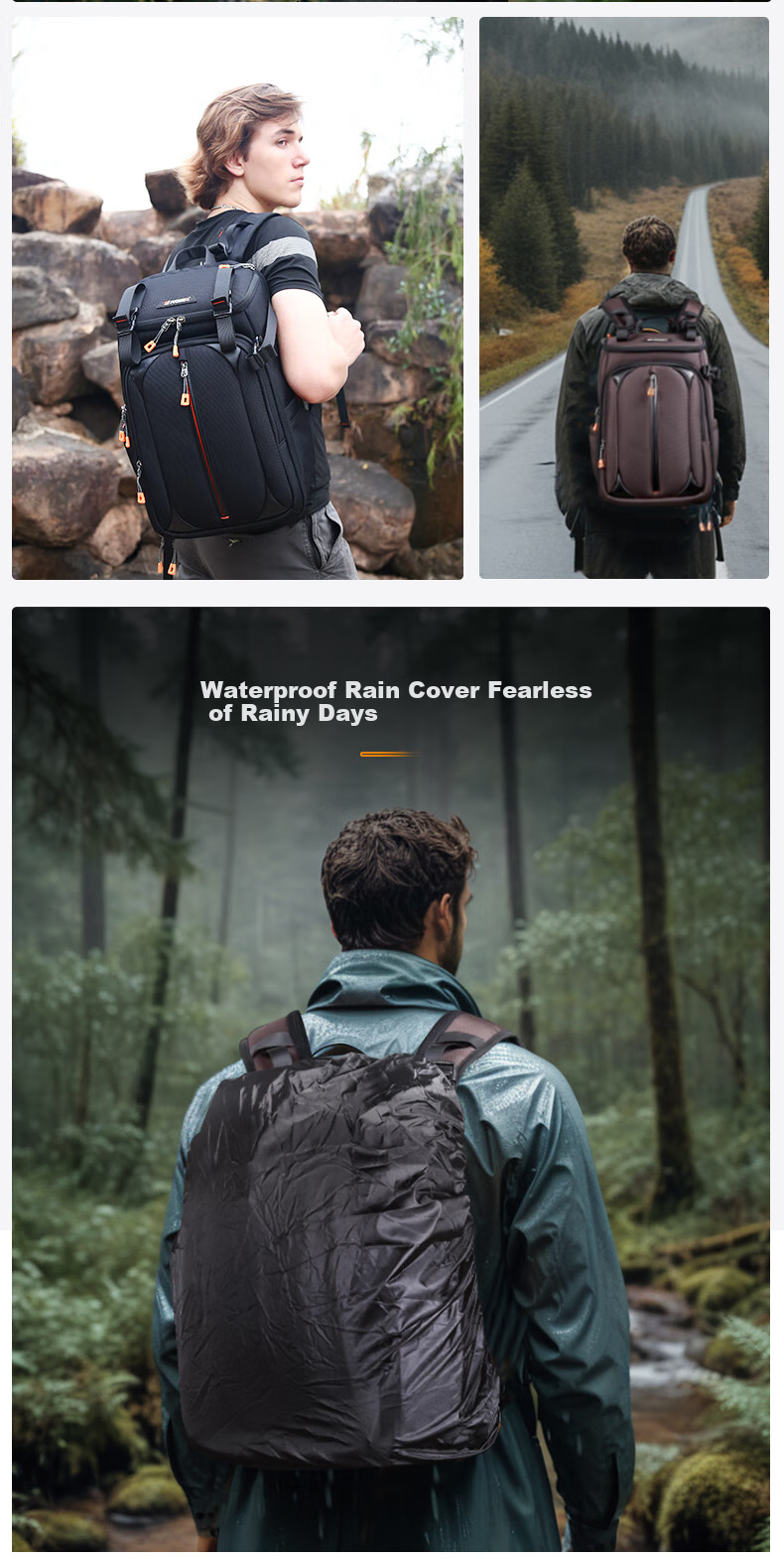 Pulewei DSLR Camera Bag, Backpack Photography Bag, Digital Canvas Outdoor Waterproof Travel Backpack 13